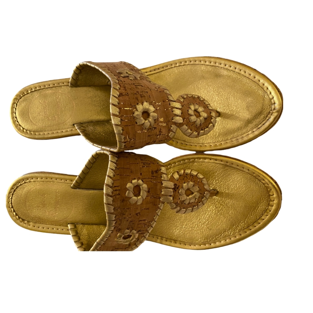❤️💥 HOST PICK 💥❤️ Jack Rogers Gold Marbella Cork Sandal Wedges